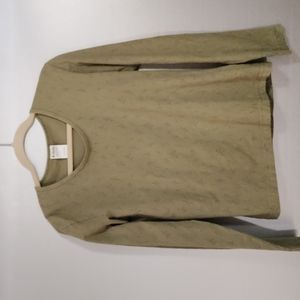 Columbia women's blouse, floral pattern lg, olive color.